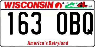 WI license plate 163OBQ