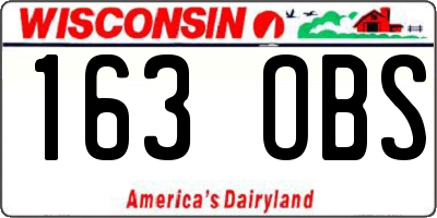WI license plate 163OBS