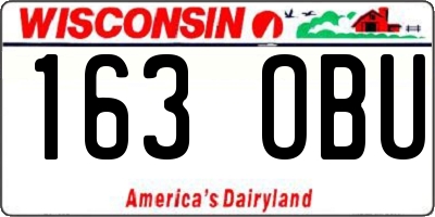 WI license plate 163OBU