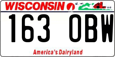 WI license plate 163OBW