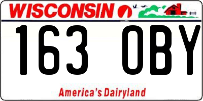 WI license plate 163OBY