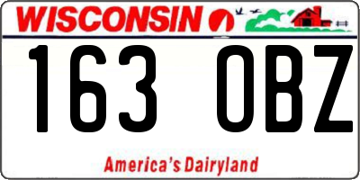 WI license plate 163OBZ