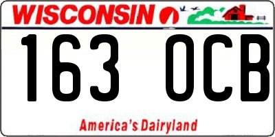 WI license plate 163OCB