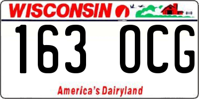 WI license plate 163OCG