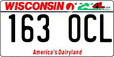 WI license plate 163OCL