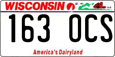 WI license plate 163OCS