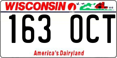 WI license plate 163OCT
