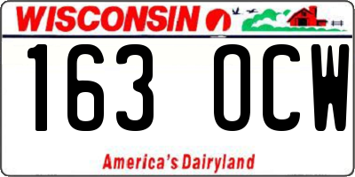 WI license plate 163OCW