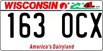 WI license plate 163OCX