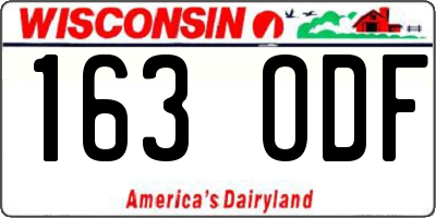 WI license plate 163ODF