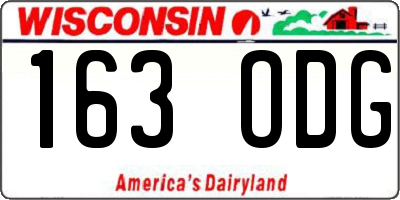 WI license plate 163ODG