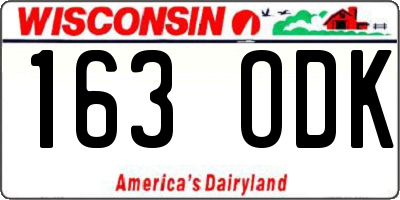 WI license plate 163ODK