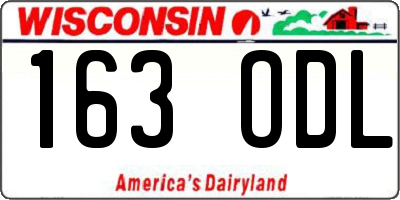 WI license plate 163ODL