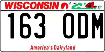 WI license plate 163ODM