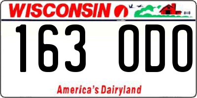 WI license plate 163ODO