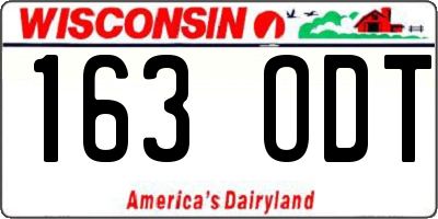 WI license plate 163ODT