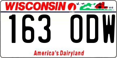 WI license plate 163ODW