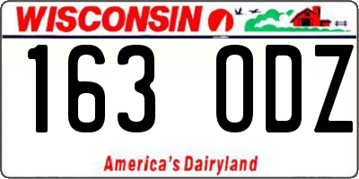 WI license plate 163ODZ