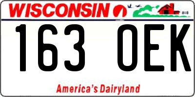 WI license plate 163OEK