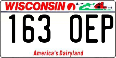 WI license plate 163OEP