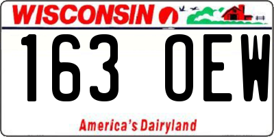WI license plate 163OEW
