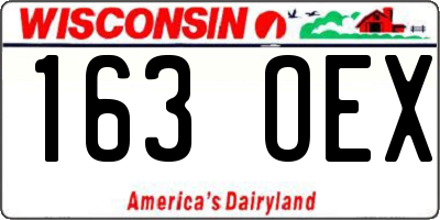 WI license plate 163OEX