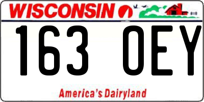 WI license plate 163OEY