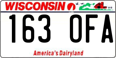 WI license plate 163OFA