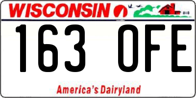 WI license plate 163OFE