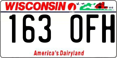 WI license plate 163OFH