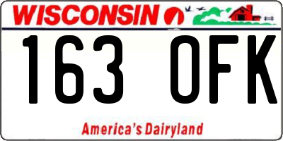 WI license plate 163OFK