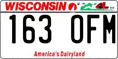WI license plate 163OFM
