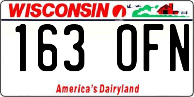 WI license plate 163OFN