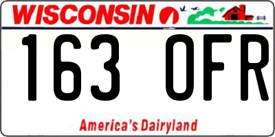 WI license plate 163OFR