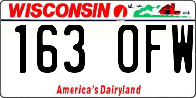 WI license plate 163OFW