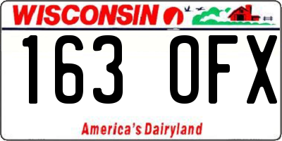WI license plate 163OFX