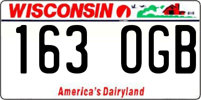 WI license plate 163OGB
