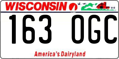 WI license plate 163OGC
