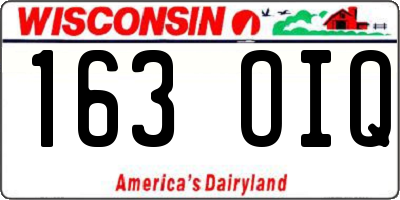 WI license plate 163OIQ