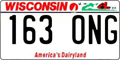 WI license plate 163ONG