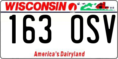 WI license plate 163OSV
