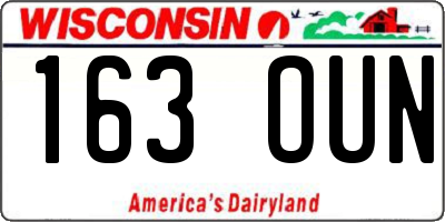 WI license plate 163OUN