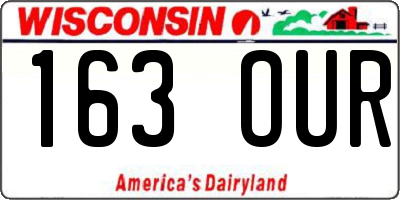 WI license plate 163OUR