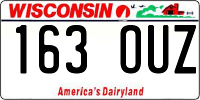 WI license plate 163OUZ