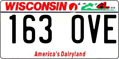WI license plate 163OVE