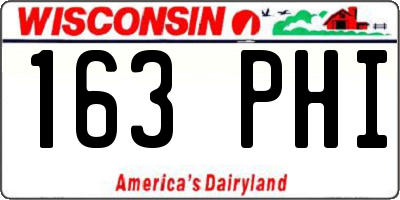 WI license plate 163PHI