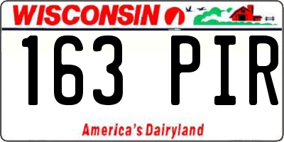 WI license plate 163PIR