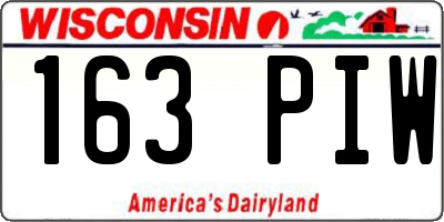 WI license plate 163PIW