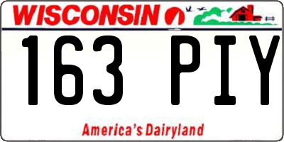 WI license plate 163PIY