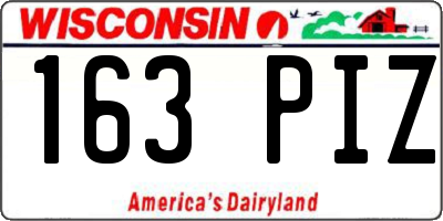 WI license plate 163PIZ